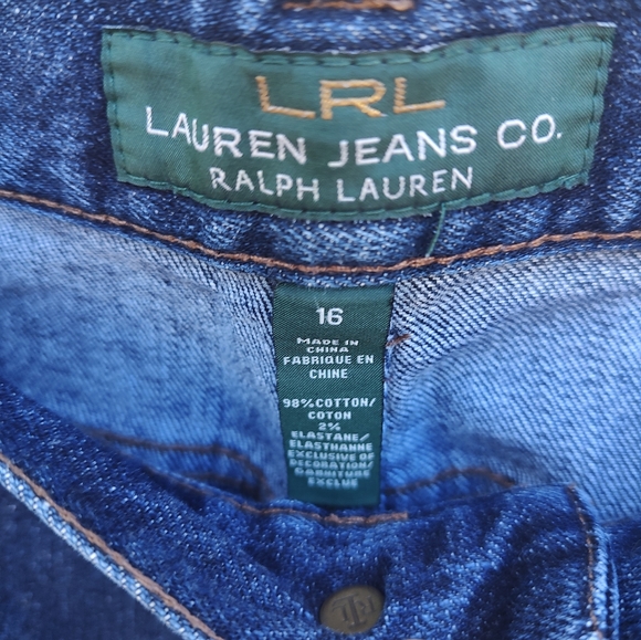 Ladies plus size 16 Lauren Ralph Lauren LRL classic boot cut dark wash jeans - Picture 5 of 7